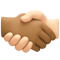 Handshake- Medium-Dark Skin Tone- Light Skin Tone emoji on Facebook